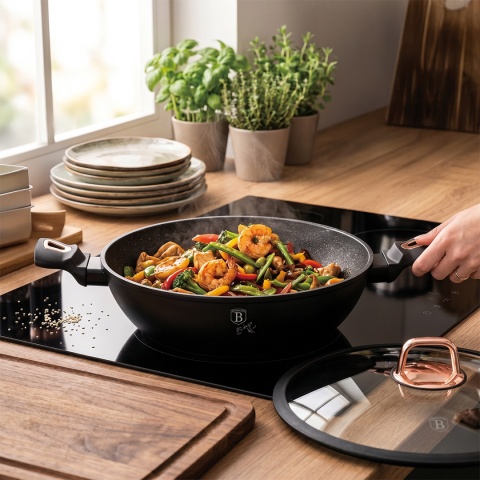 Garnek niski z pokrywką 28cm BerlingerHaus BH-1640 Black Rose
