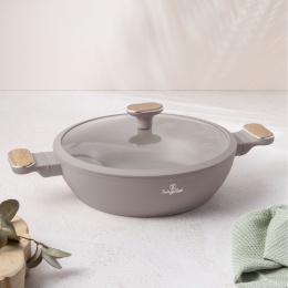 Garnek płytki 3,8 L z pokrywką 28cm BerlingerHaus Taupe Nordic BH-8337