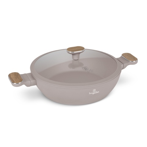 Garnek płytki 3,8 L z pokrywką 28cm BerlingerHaus Taupe Nordic BH-8337