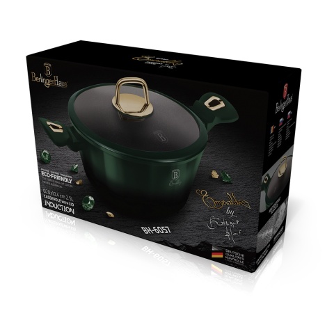 Garnek z pokrywką 20 cm tytanowa powłoka BerlingerHaus BH-6057 Emerald | OUTLET