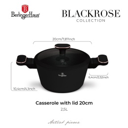 Garnek z pokrywką 20cm BerlingerHaus BH- 8357 | Black Rose Collection