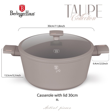 Garnek z pokrywką BerlingerHaus BH- 8103 Taupe Collection | OUTLET