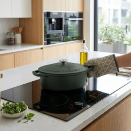 Garnek żeliwny 5,56 L. 32 cm BerlingerHaus BH-8968 Matte Green