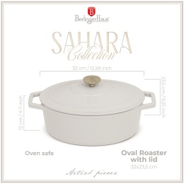 Garnek żeliwny owalny 5,56l z pokrywką 32cm Berlinger Haus Sahara BH-8967
