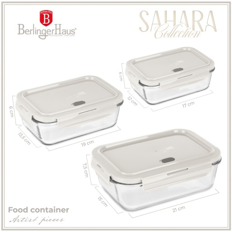 Pojemniki na żywność z pokrywkami BerlingerHaus BH-8793 Sahara Collection