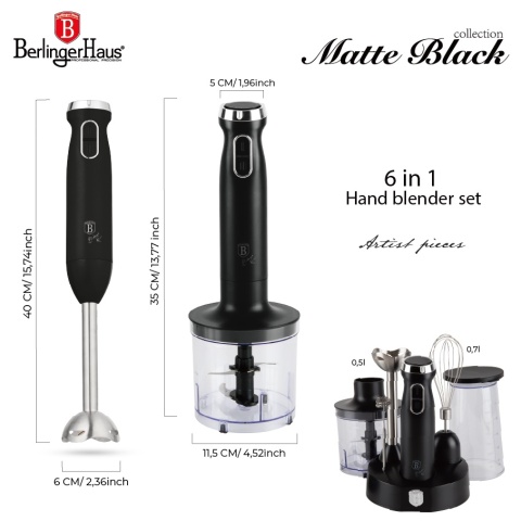 Wielofunkcyjny blender ręczny BerlingerHaus Matte Black Collection BH-9597