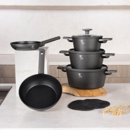 Zestaw 10-el garnki i patelnie BerlingerHaus Antracit Collection BH-8140
