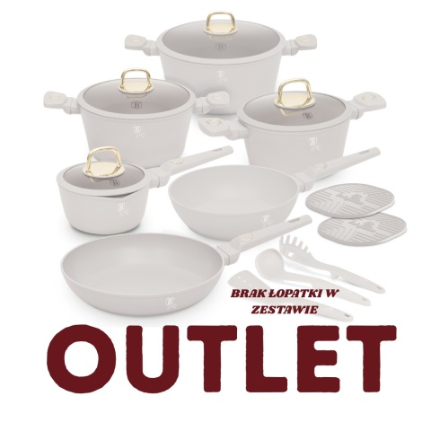 Zestaw 15 el. garnki, patelnie, akcesoria BerlingerHaus Sahara BH-8081| OUTLET