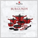 Zestaw 15el. garnki, patelnie, akcesoria  BerlingerHaus Burgundy Collection BH-1226