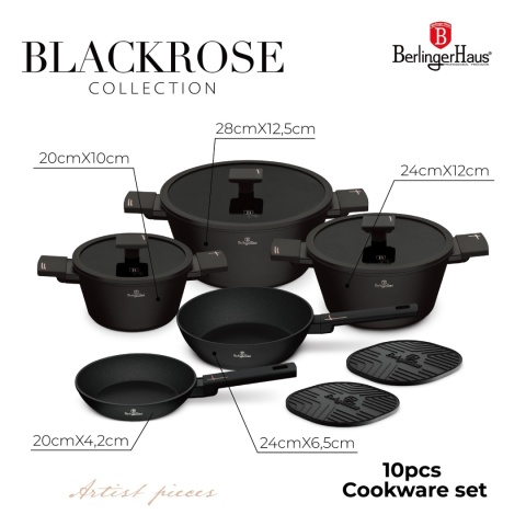 Zestaw garnków 10 el. BerlingerHaus Black Rose Collection BH-8462