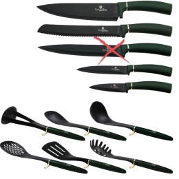 Zestaw noży i przyborów kuchennych w stojaku BerlingerHaus BH-6250 Emerald | Outlet