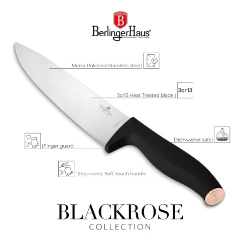 Zestaw noży z bambusową deską 6 elementów BerlingerHaus BH-2963 Black Rose Collection