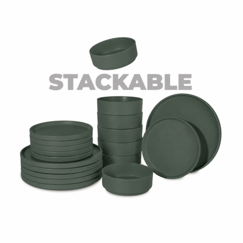 Zestaw obiadowy 18 elementów BerlingerHaus Matte Green Collection LP-BH-261
